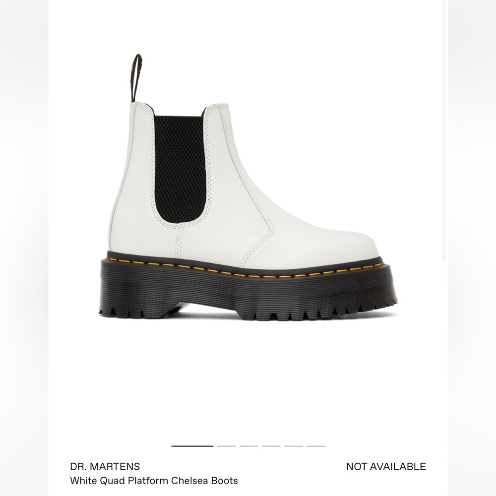 DR MARTENS WHITE QUAD PLATFORM SHOES